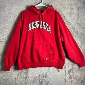 Vintage Starter University of Nebraska‎ Cornhuskers Sweatshirt Size XL Red